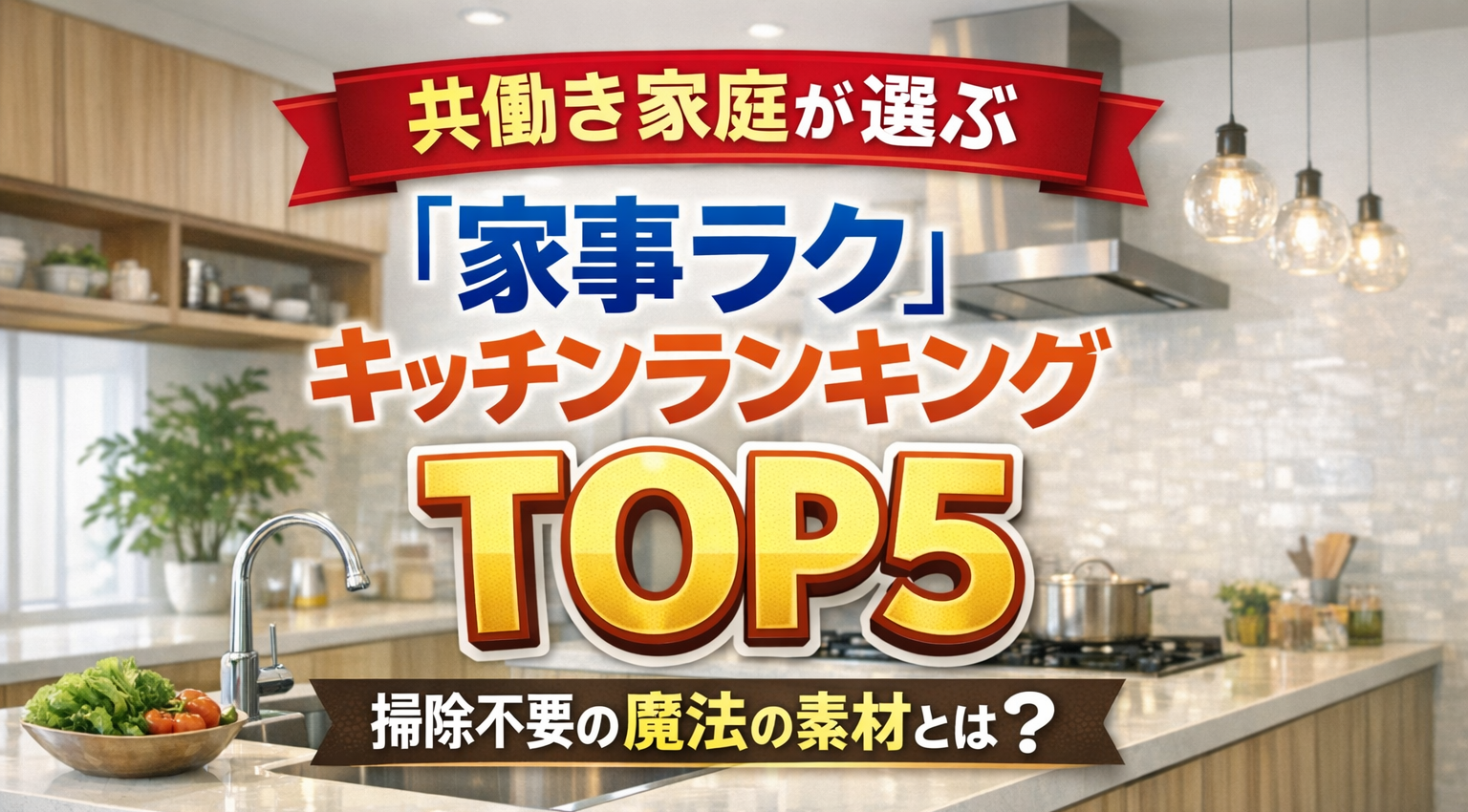 共働き家庭が選ぶ「家事ラク」キッチンランキングTOP5|掃除不要の魔法の素材とは?
