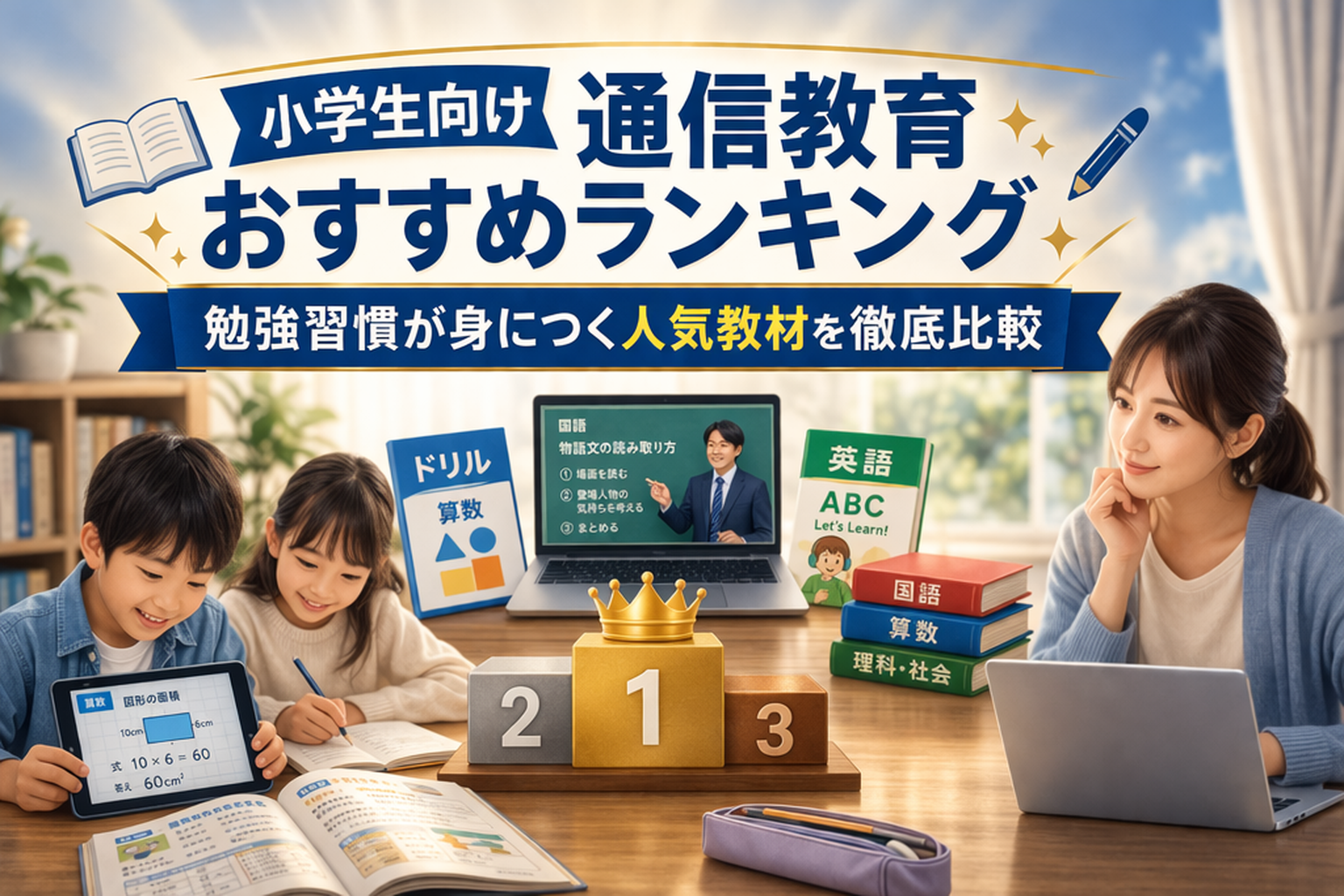 小学生向け通信教育おすすめランキング|勉強習慣が身につく人気教材を徹底比較
