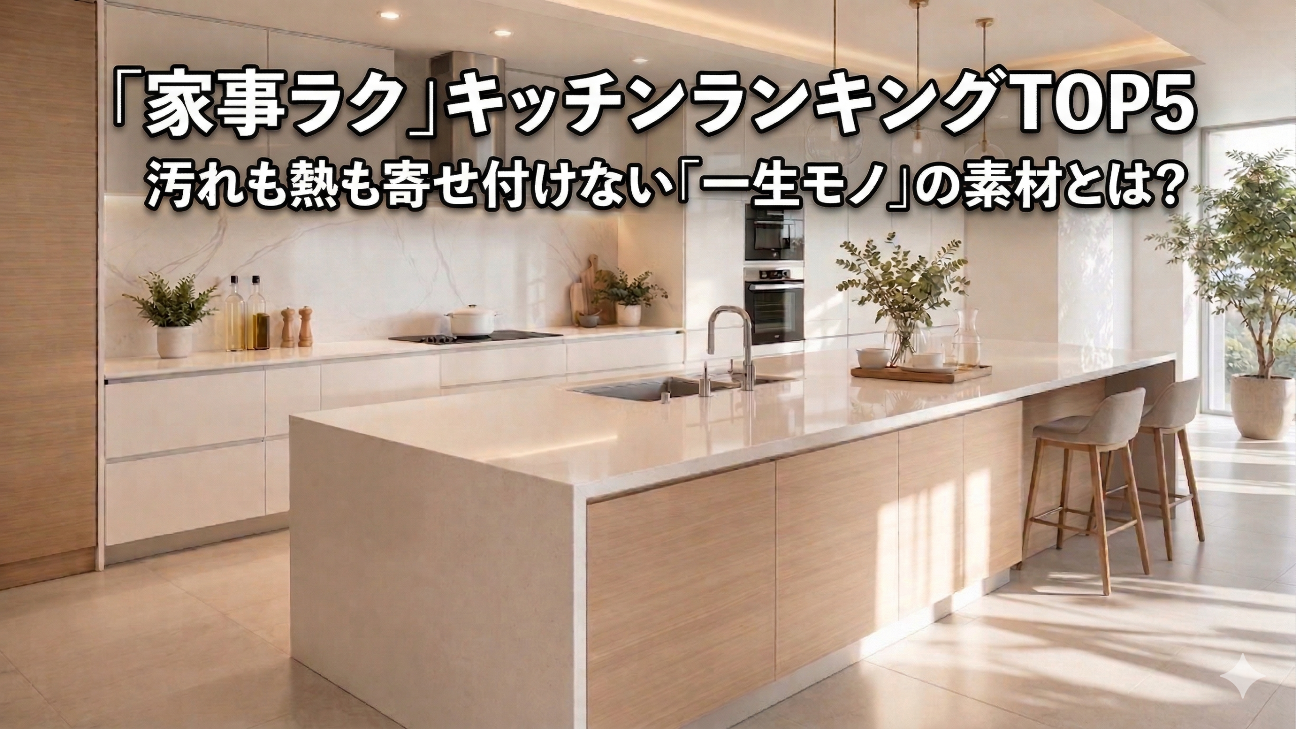 「家事ラク」キッチンランキングTOP5|汚れも熱も寄せ付けない「一生モノ」の素材とは?